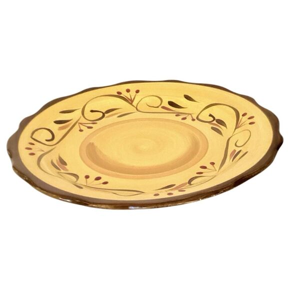 Home Trends Italian Villa Stoneware Dinner Plates Set Of 2 Berries Scrolls - Picture 2 of 5